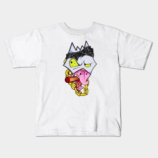 Dope Slluks chicken character is smoking a cigar illustration Kids T-Shirt